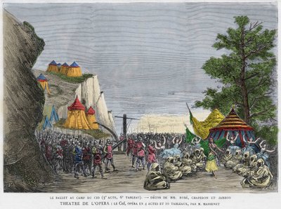 Scena di balletto al campo militare del Cid, illustrazione dell