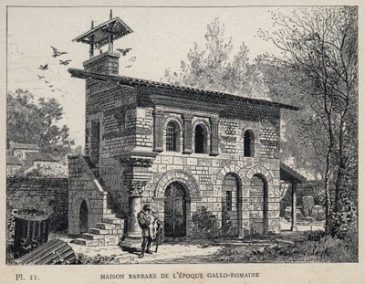 Casa Barbarica del periodo Gallo-Romano - incisione del 1889 in 