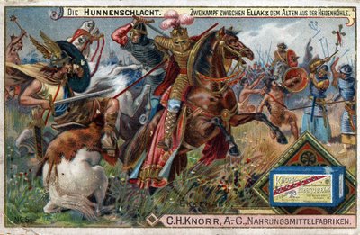 Invasioni barbariche - Storia di Ekkehard IV di San Gallo o Eckhard, Eckhart (980-1057) erudito e poeta latino. Battaglia degli Unni. Una singolare battaglia tra Ellak e l