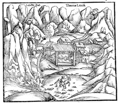 Bagni di Baden (Austria), incisione del XVI secolo. da Unknown artist