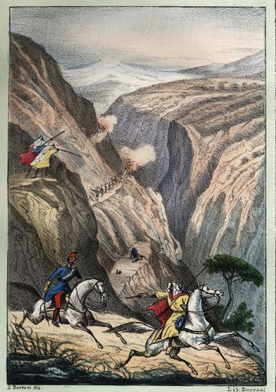 Battaglia alla Teniah di Mouzaïa, al Passo del Monte Atlante tra truppe francesi e resistenza araba da Unknown artist