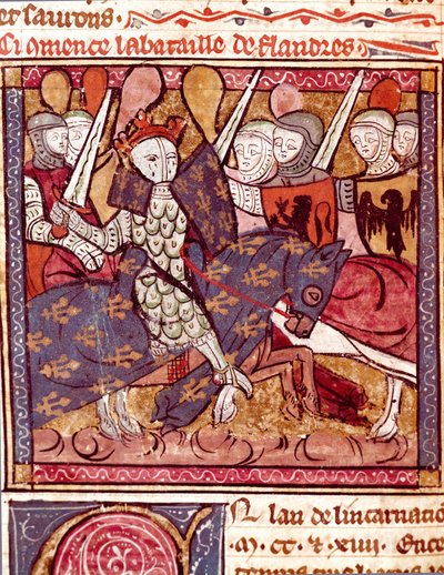 Battaglia delle Fiandre Miniatura da "Grandes Chroniques de France" 1375-1379 Biblioteca Municipale, Castres da Unknown artist