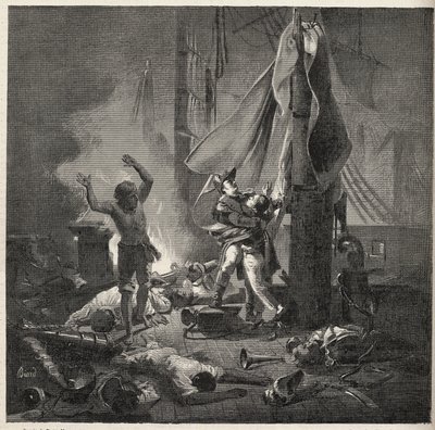 Battaglia del Nilo - Battaglia di Aboukir - morte di Luce e Giocante de Casabianca (Luc-Julien-Joseph Casabianca) da Unknown artist
