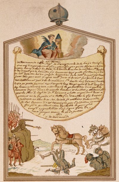 Scena di battaglia con cannone nel Medioevo - ex-voto Santa Barbara da Unknown artist
