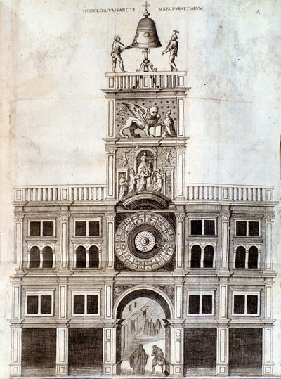 Campanile della chiesa di San Marco a Venezia. Pagina da De campanis di Rocca da Unknown artist