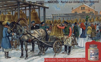 Mercato delle campane a Nizhny Novgorod (Russia). Chromo Liebig della fine del XIX secolo. da Unknown artist