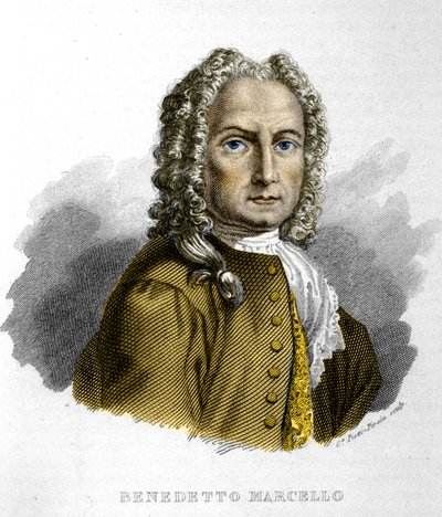 Benedetto Marcello (1686-1739) compositore italiano. Incisione del XIX secolo, Milano da Unknown artist