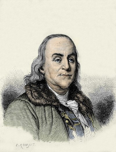 Benjamin Franklin, filosofo, fisico e ambasciatore americano da Unknown artist