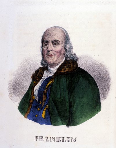 Benjamin Franklin (1706-1790), filosofo, fisico e ambasciatore americano da Unknown artist