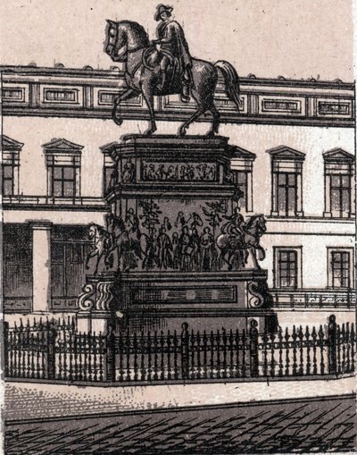 Berlino, Germania: statua di Federico II il Grande (Federico il Grande) in "Il mondo illustra 168 vedute" da Unknown artist