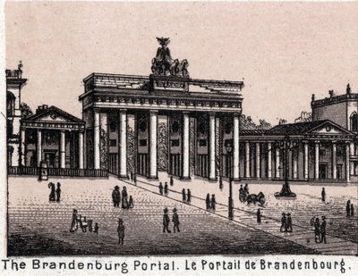 Berlino, Germania: vista del Portale di Brandeburgo in "Il mondo illustra 168 vedute" da Unknown artist