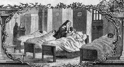 Bernadette Soubirous (1844-1879) in abito da suora che cura i malati da Unknown artist