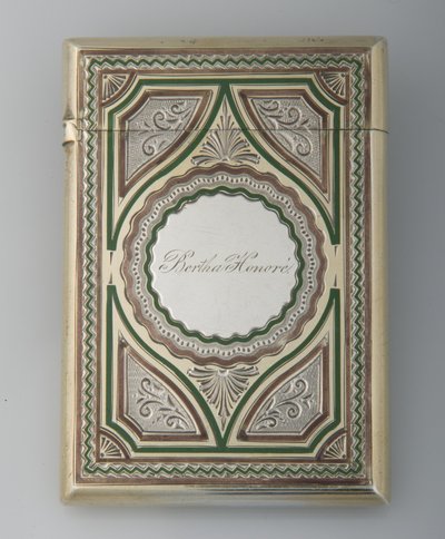 Portacarte di Bertha Palmer, ca.1865, Argento Sterling, smalto, Fabbricante sconosciuto da Unknown artist