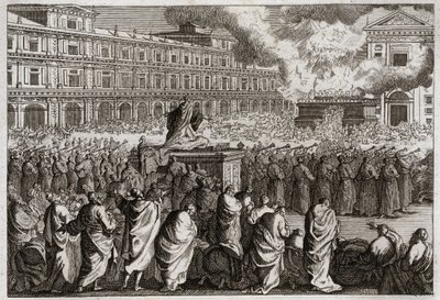 Bibbia di Royaumont, Antico Testamento: La dedicazione del Tempio. Salomone riunisce tutto il suo popolo per celebrare con più solennità la dedicazione del suo Tempio. Illustrazione del 1811 da Unknown artist