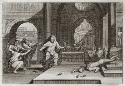 Bibbia di Royaumont, Antico Testamento: Idolo di Dagon. Illustrazione del 1811 da Unknown artist