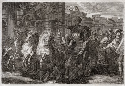Bibbia di Royaumont, Antico Testamento: Jezabel mangiata dai cani. Ieu fa gettare Jezabel da una finestra, e viene mangiata dai cani. Illustrazione del 1811 da Unknown artist