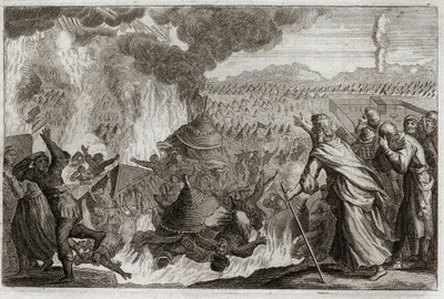 Bibbia di Royaumont, Antico Testamento: Punizione del Fuoco Celeste. Illustrazione del 1811 da Unknown artist