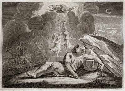 Bibbia di Royaumont, Antico Testamento: La scala di Giacobbe. Giacobbe, fuggendo dall