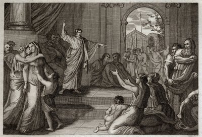 Bibbia di Royaumont, Antico Testamento: Susanna liberata. Dio usa la saggezza del giovane Daniele per liberare Susanna dalla morte, alla quale era stata ingiustamente condannata. Illustrazione del 1811. da Unknown artist