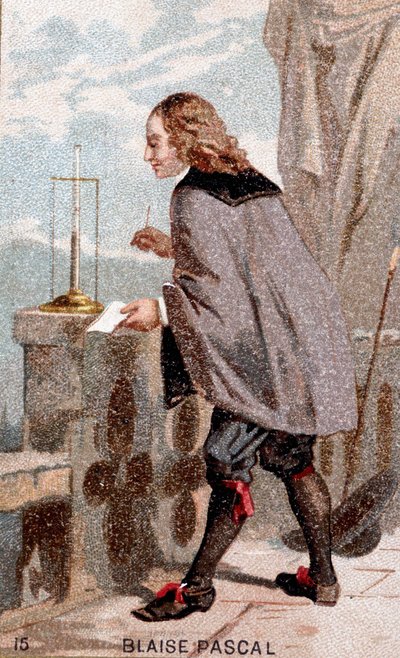 Blaise Pascal (1623 - 1662) davanti a un barometro da Unknown artist