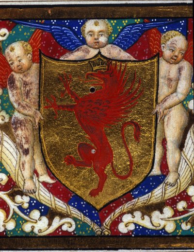 Blasone decora una corona di grifone su sfondo dorato. (dettaglio) da Unknown artist