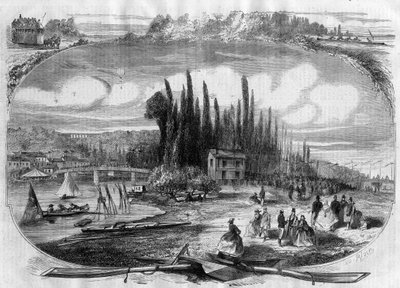 Bougival (Yvelines) Le rive della Senna nel 1868 da Unknown artist