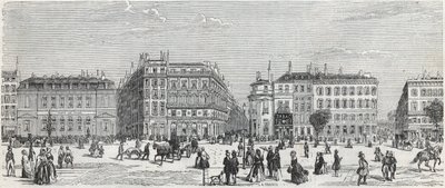 Boulevard des Italiens con il caffè de Paris, la rue Taitbout, la maison dorée, la rue Lafitte, il caffè Riche e la rue Lepelletier - Incisione in "Tableau-de-Paris" di Edmond Texier 1852 da Unknown artist