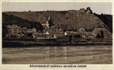 Bouvignes sur Meuse e castello di Creve Coeur, Vallonia, Belgio da Unknown artist