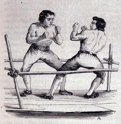Pugili Daniel Mendoza (1764-1836) e Richard Humphries nel 1790. Incisione del XIX secolo da Unknown artist