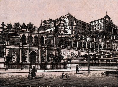 Budapest, Ungheria: vista del Bourgbazar da Unknown artist