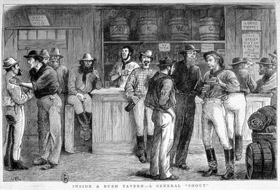 Taverna nel bush in Australia, circa 1880 da Unknown artist