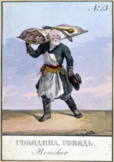 Macellaio in Russia nel XIX secolo da Unknown artist