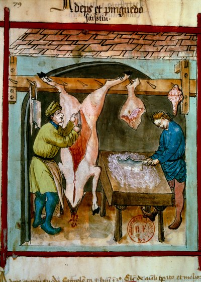Macelleria: la squartatura di un maiale da Unknown artist