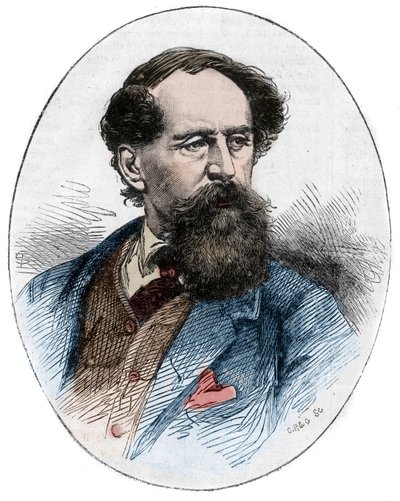 CHARLES DICKENS (1812-1870) - Romanziere inglese - Ritratto dello scrittore britannico Charles Dickens (1812-1870) da Unknown artist