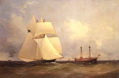 Cambria che passa Sandy Hook dopo la gara transatlantica, 1870 da Unknown
