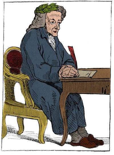 Carta da gioco della Repubblica Francese (1793) pubblicata nella Convenzione Nazionale il 21/09/1792, dopo la caduta dei Regni: il personaggio del filosofo sotto i tratti dello scrittore e filosofo francese Francois-Marie Arouet detto Voltaire da Unknown artist