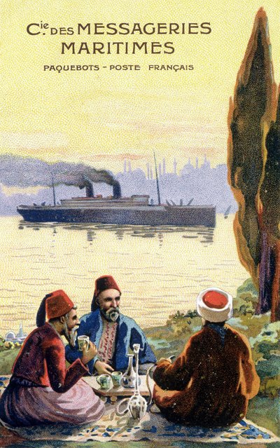 Cartone della compagnia di navigazione francese mondiale da Unknown artist