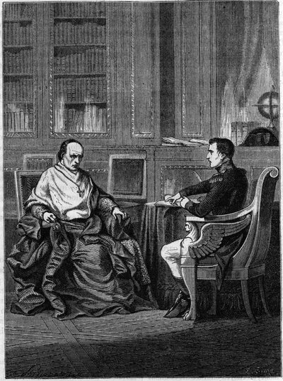 Il cardinale Giambattista Caprara, nominato legato a Parigi da Pio VII, fu ricevuto a Malmaison da Napoleone Bonaparte nel 1801 da Unknown artist