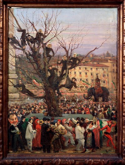 Scena di carnevale nelle strade di Roma da Unknown artist