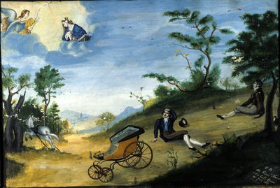 Incidente di carrozza. Ex voto del 1827 dal santuario della Madonna delle Grazie di Monza da Unknown artist
