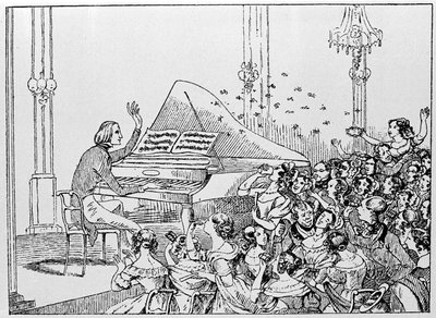 Caricatura del trionfo di Franz Liszt a un concerto a Berlino nel 1842. da Unknown artist