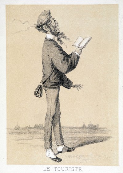 Caricatura di un turista inglese intorno al 1866. da Unknown artist