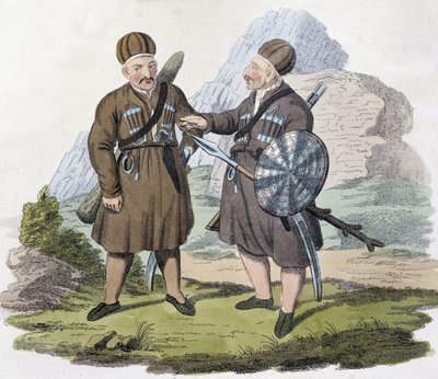 Guerrieri caucasici, inizio XIX secolo da Unknown artist