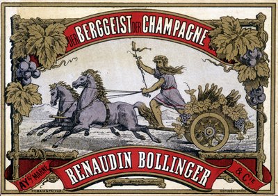 Etichetta di champagne "Renaudin Bollinger" da Unknown artist