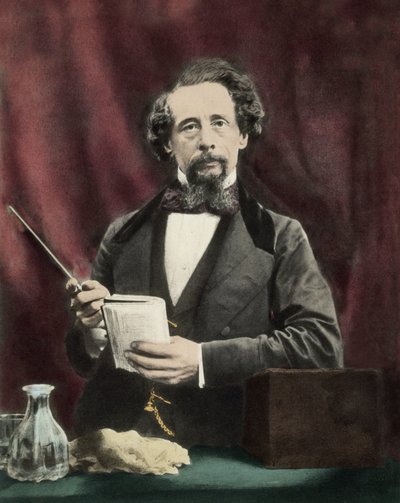 Charles Dickens (1812-1870) durante una lettura intorno al 1860 da Unknown artist