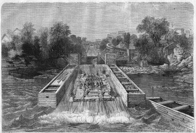 Charles Stanley Monck (1819-1894), primo Governatore Generale del Canada in visita alle cascate di Ottawa nell