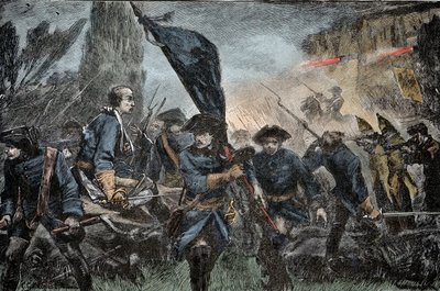 Carlo XII di Svezia in battaglia - Grande Guerra del Nord (1700-1721): Re Carlo XII (Carl) di Svezia (1682-1728) alla battaglia di Poltava (Pultawa, Ucraina), nel 1709 contro le armi di Pietro I di Russia, detto il Grande (1672-1725) da Unknown artist