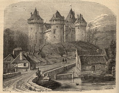 Castello di Combourg - Ille-et-Vilaine Bretagna - incisione in 