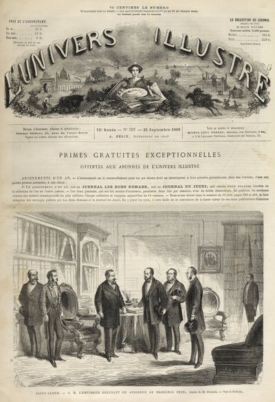 Castello di Saint-Cloud Napoleone III riceve Juan Prim (generale e statista spagnolo) da Unknown artist