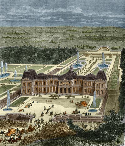 Chateau de Vaux Le Visomte al tempo del re Luigi XIV. Incisione del XIX secolo da Unknown artist